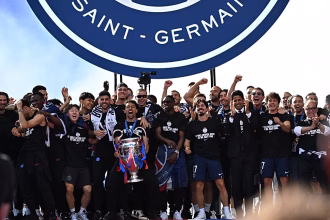PSG: Champions League winners celebrate return to Paris after victory in Budapest