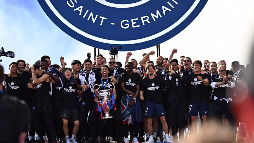 PSG: Champions League winners celebrate return to Paris after victory in Budapest