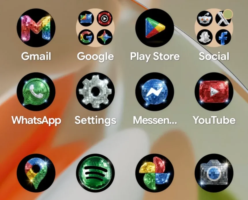 Google shines with its mirror ball icon. “Are you sure you want this?”