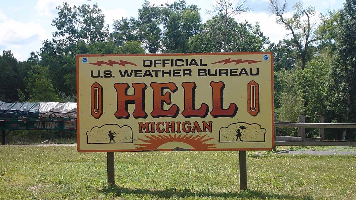 Secure a place in hell: Part of Michigan's quirky tourist town goes up for sale