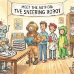 A robot writer hitting success, generated with Gemini