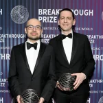 Demis Hassabis and John Jumper attend the 10th Breakthrough Prize Ceremony at the Oscars