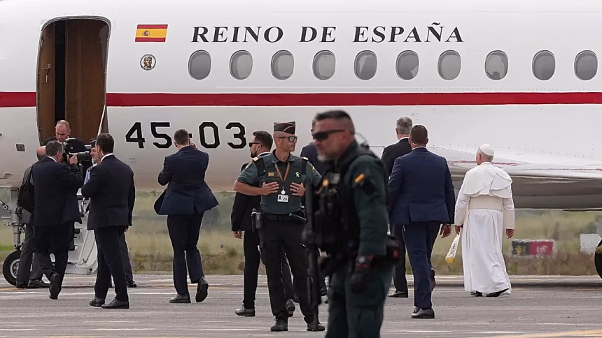 Pope will return to Rome on plane provided by Spain's king due to technical glitch, Vatican says