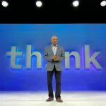 IBM CEO Arvind Krishna delivers the IBM Think keynote address in Boston on May 10, 2022.