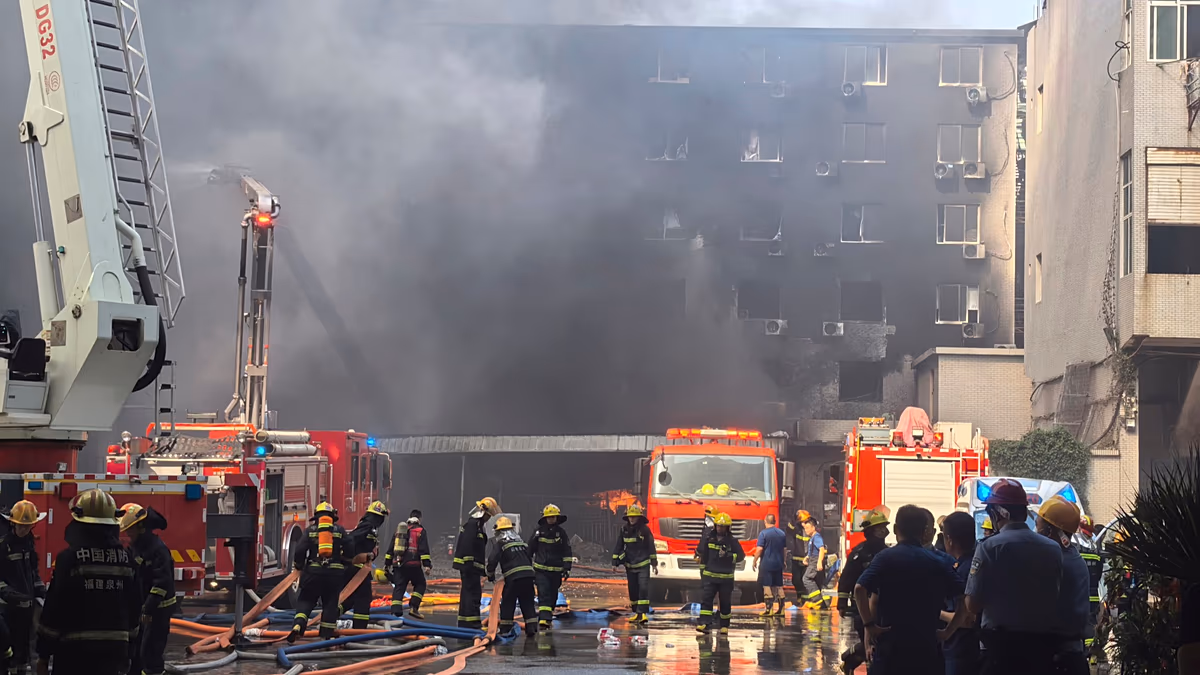 At least 28 people killed in fire at shoe factory in eastern China, state media reports