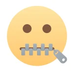 Flat Design Smiley Face with zipped lips