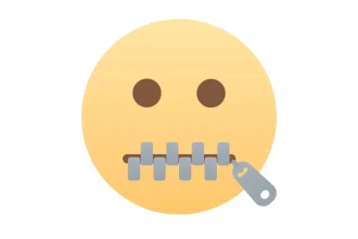 Flat Design Smiley Face with zipped lips