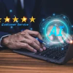 Businessman using AI technology for customer service