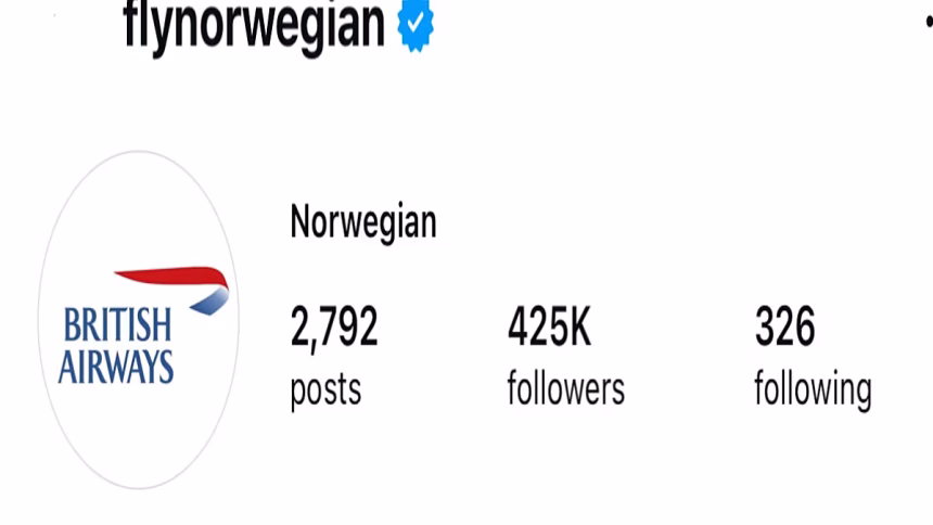 Norwegian adopts British Airways logo after England's quarter-final victory