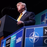 President Trump ends ``hugely successful'' NATO summit on a high note, calming allies' anger