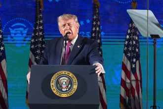President Trump warns of communist threat as Washington parade canceled due to heat wave