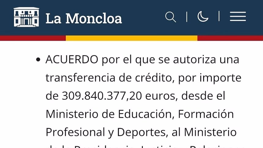 Spain praises public education but cuts nearly 309 million euros from presidential staff salaries