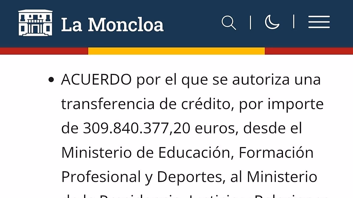 Spain praises public education but cuts nearly 309 million euros from presidential staff salaries