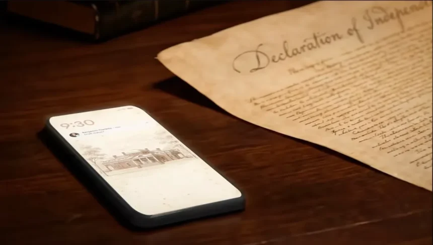 Google's new commercial imagines the Declaration of Independence written with the help of AI